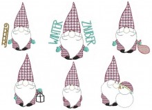 Stickserie - Winterzauber Wichtel gemustert